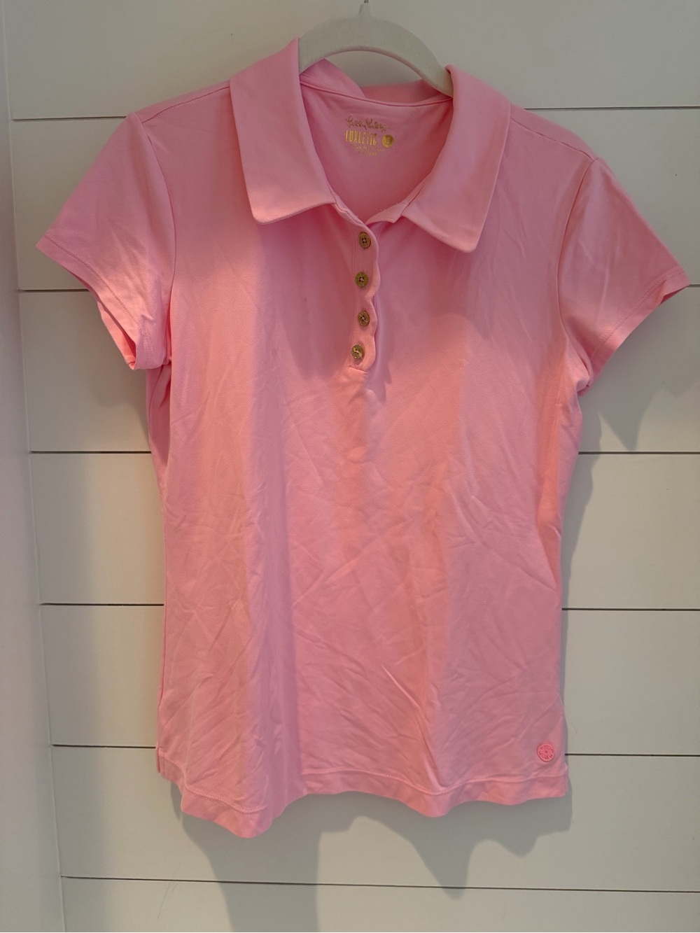 Lilly Pulitzer Women’s Pink Polo Top with Buttons